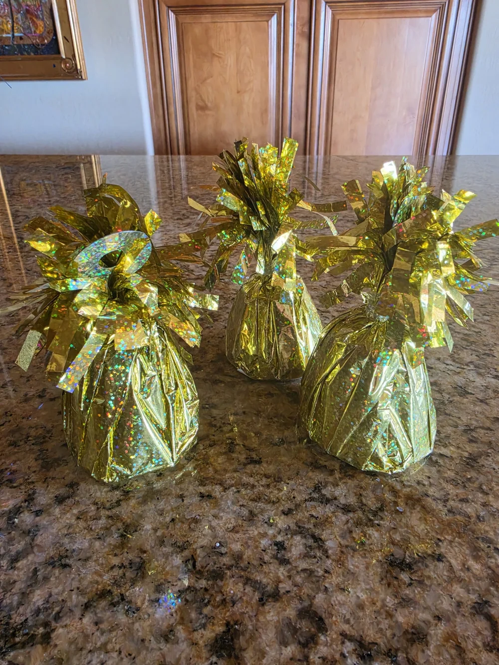 Party Pack Festive Multicolor Star Foil Table Decorations Gold Weights Bases EUC